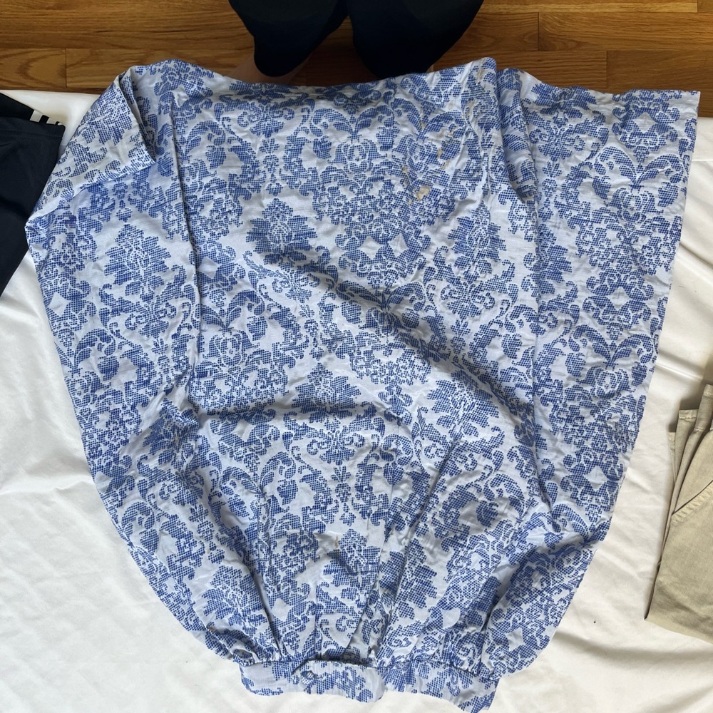 Blue and White Floral Skirt